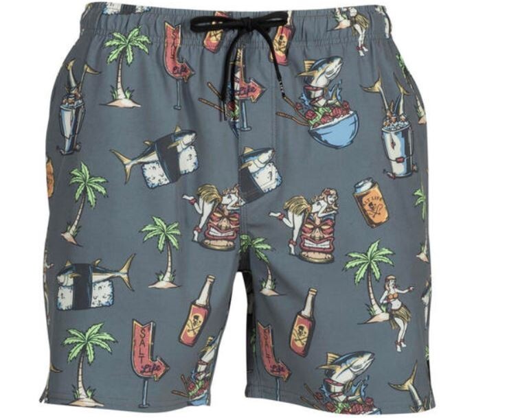 Salt Life POKE Night Saltlife Charcoal Size Adult M Live Salty Elastic Waist New