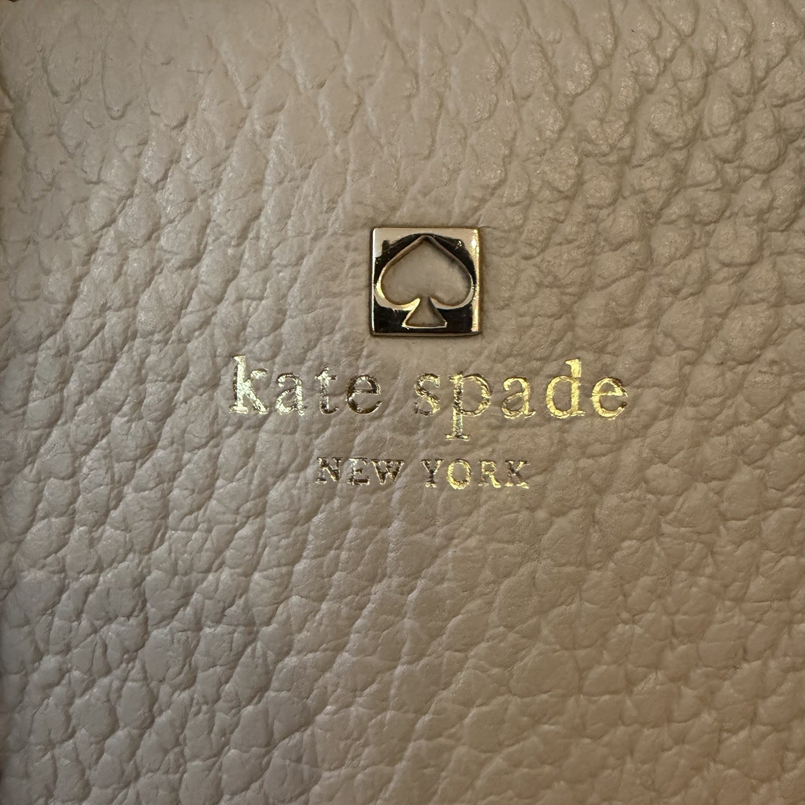 ⁠Kate Spade Leather Satchel Crossbody Bag Two Tone Black Taupe Purse Handbag