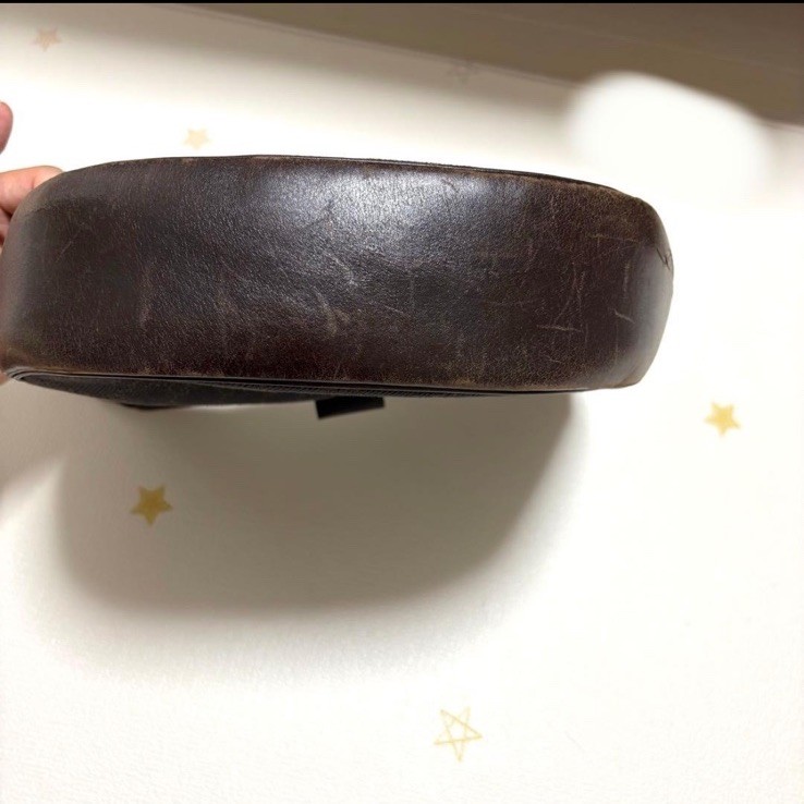 GUCCI GG Monogram Half Moon Crossbody Shoulder Bag Brown