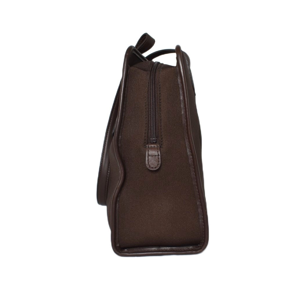 Coach Tote Bag Brown Canvas Ladies Handbag Logo Charm AB Condition 10×11.6in
