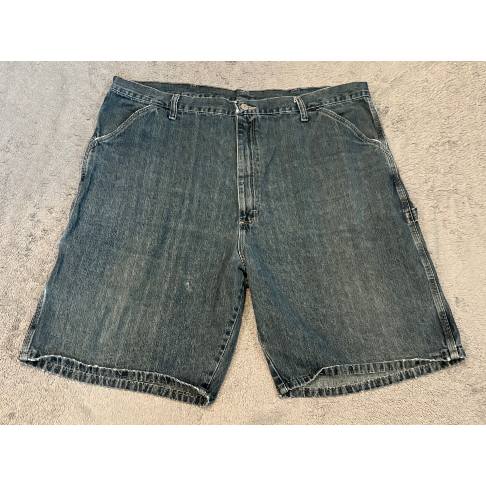 Wrangler Mens Blue Denim Carpenter Shorts Size 42 Hammer Loop Utility 64K00QW