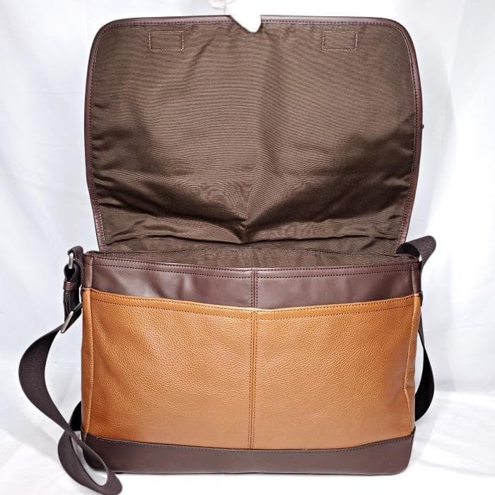 COACH CAMDEN Pebbled Smooth Leather Messenger Bag 3a