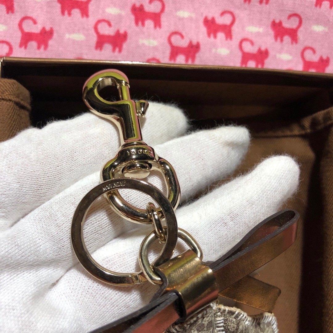 Gucci Auth Guccoli Great Dane Ulisse Dog Charm Key Ring Leather 18 cm 7.1″ Used