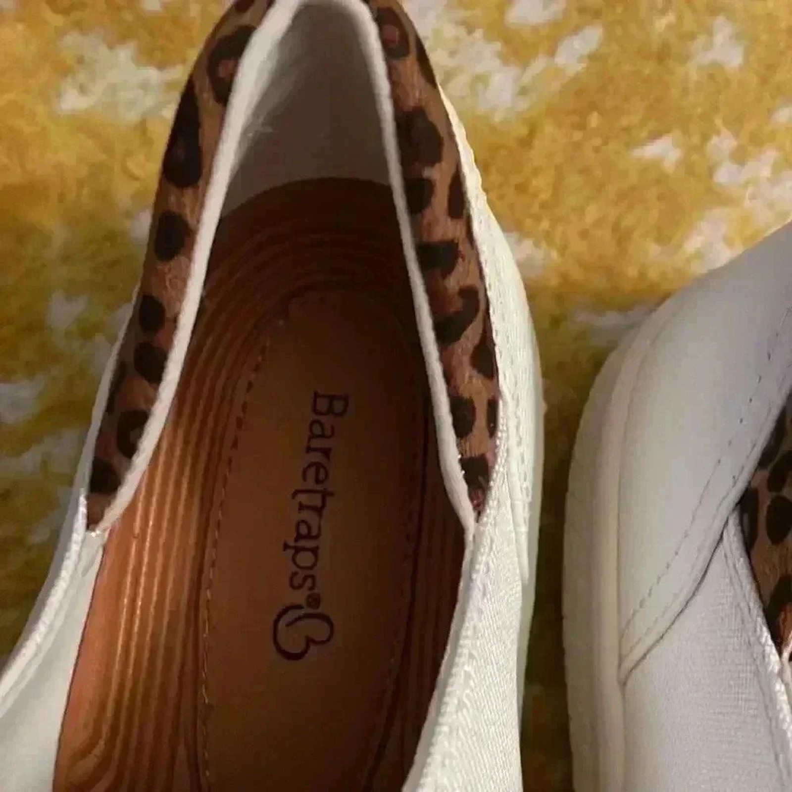 Bear traps canvas anti-microbial sneakers with leopard print detail 8.5 NWOB