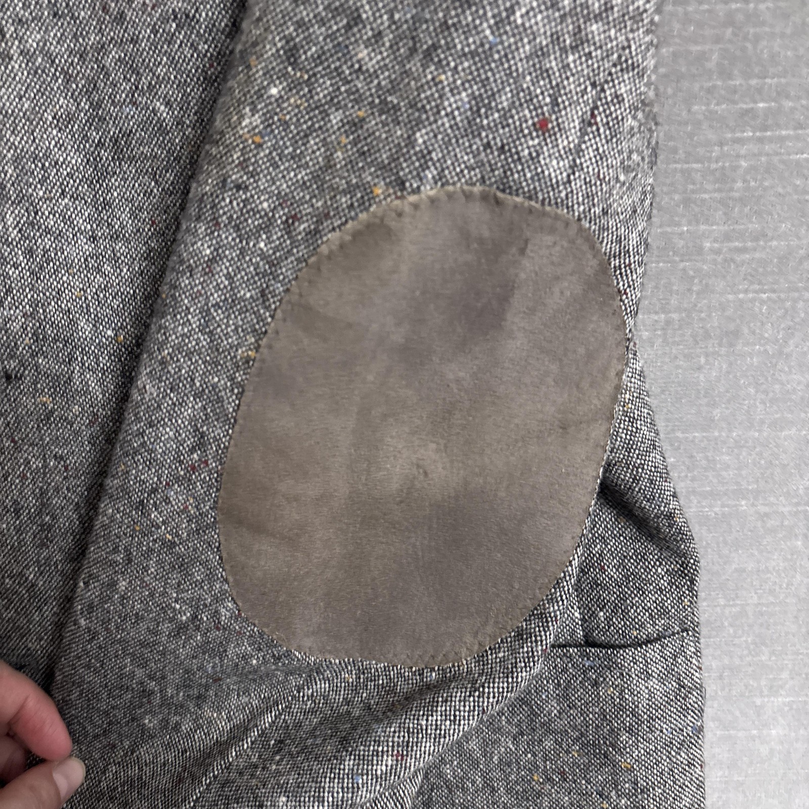 Vintage Lord Covington Sport Coat 44R Gray Tweed Flecked Elbow Patches 42R