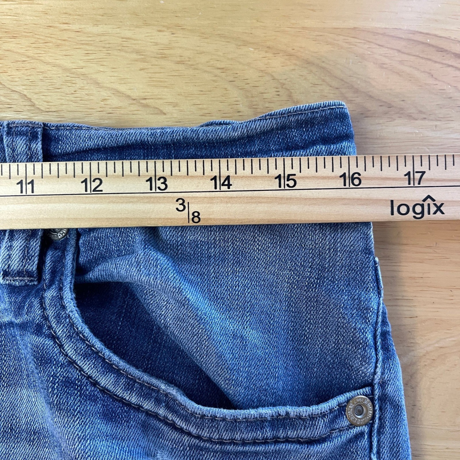 BKE Jake Straight Leg Stretch Mens 32×32 Distressed Light Wash Denim Blue Jeans