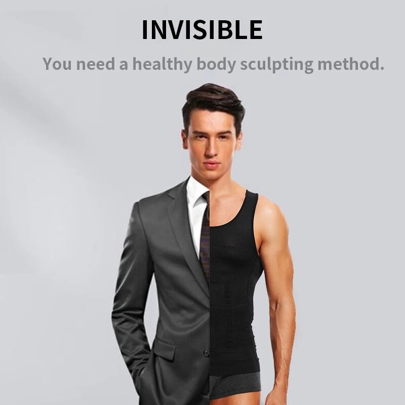 Mens Compression Shirt Sleeveless Body Shaper Base Layer Slimming Tank Tops Vest