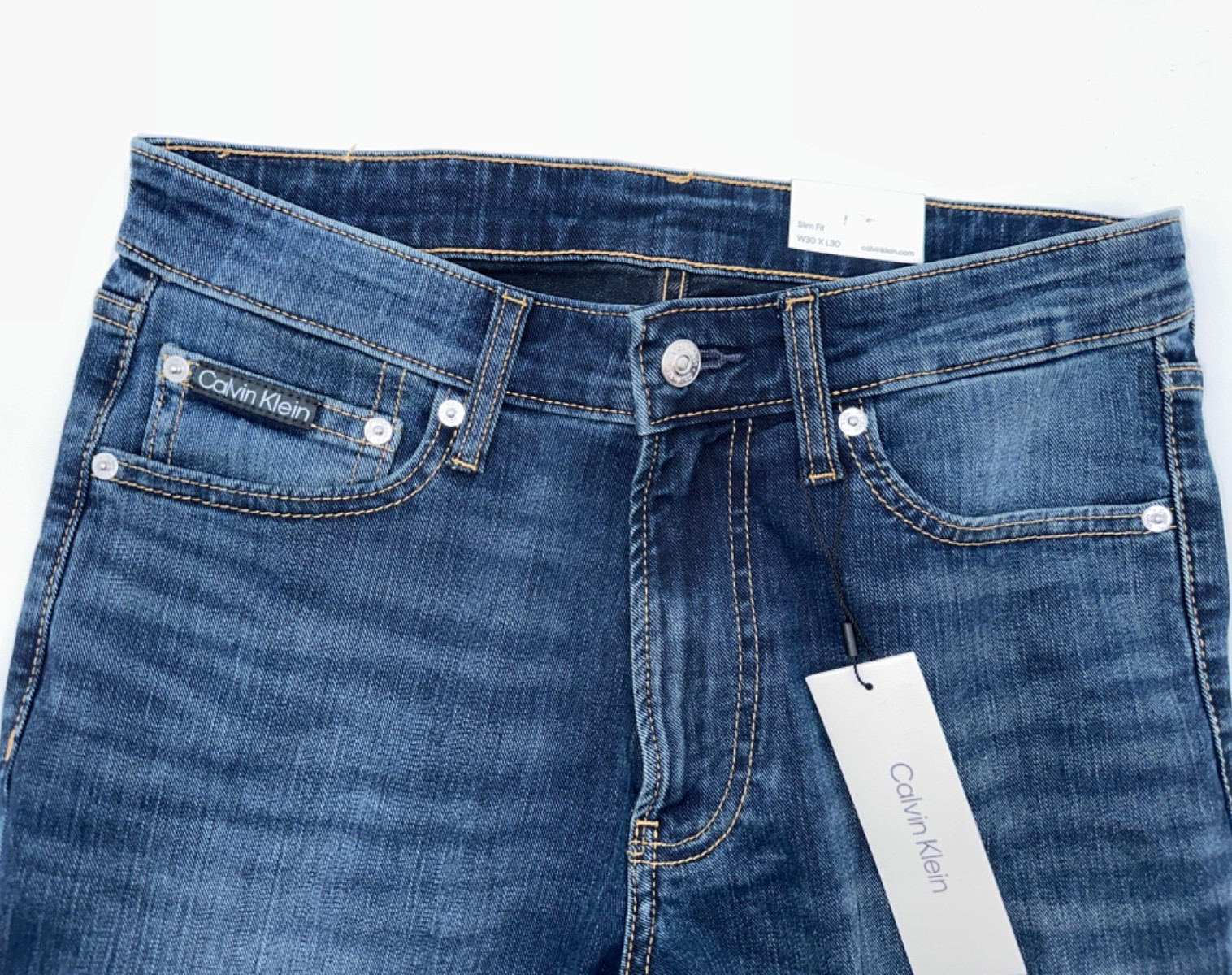 $89 Calvin Klein Men’s Slim High Stretch Jeans – Avedon Dark – 30W x 30L – New