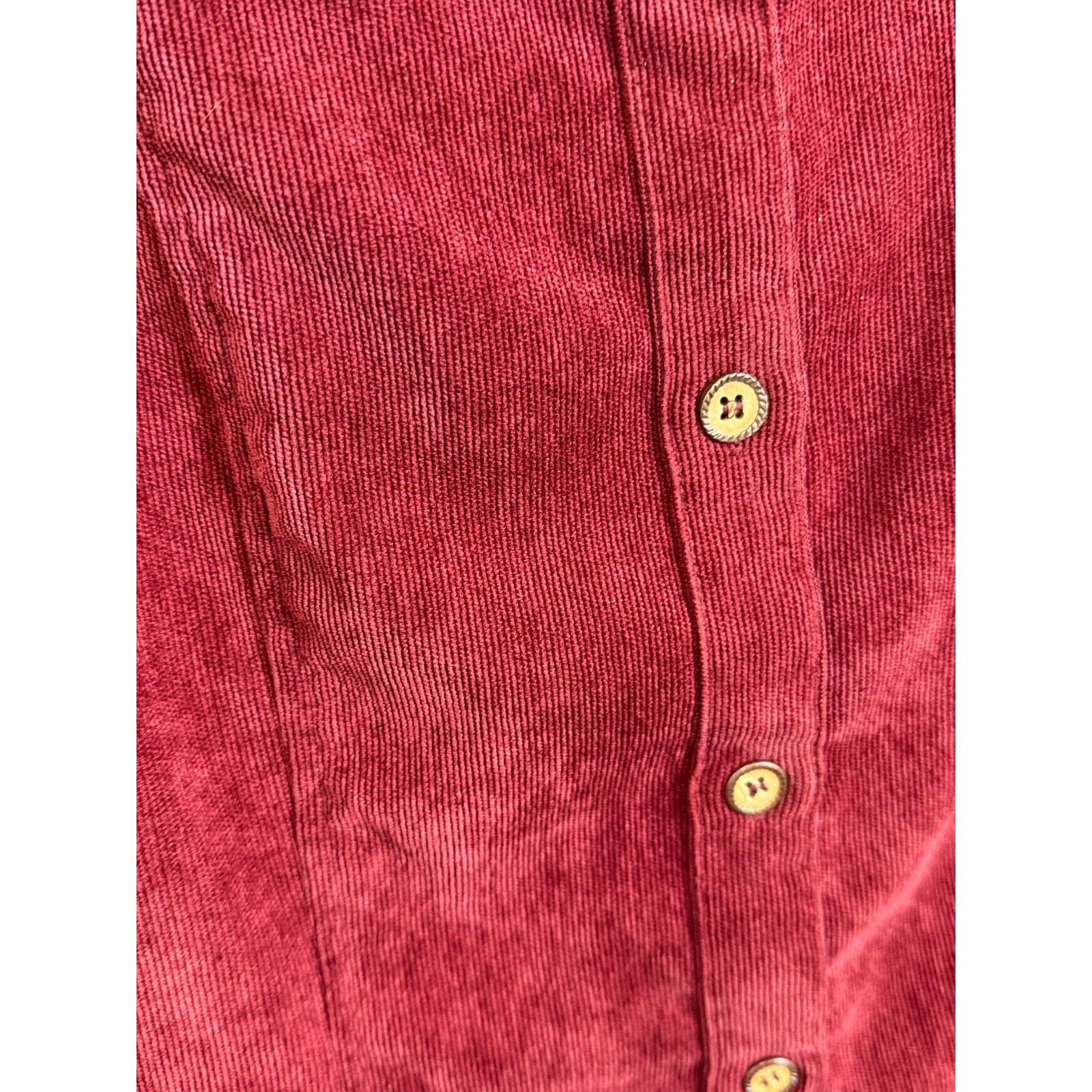 Hem & Thread Corduroy Button Front Vest Dress Wine Red Fall Cottagecore S