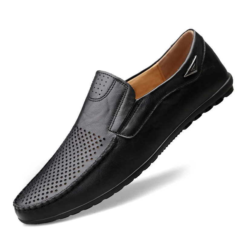 Men’s Loafers Moccasins Shoes Genuine Leather Casual Breathable Driving Shoes