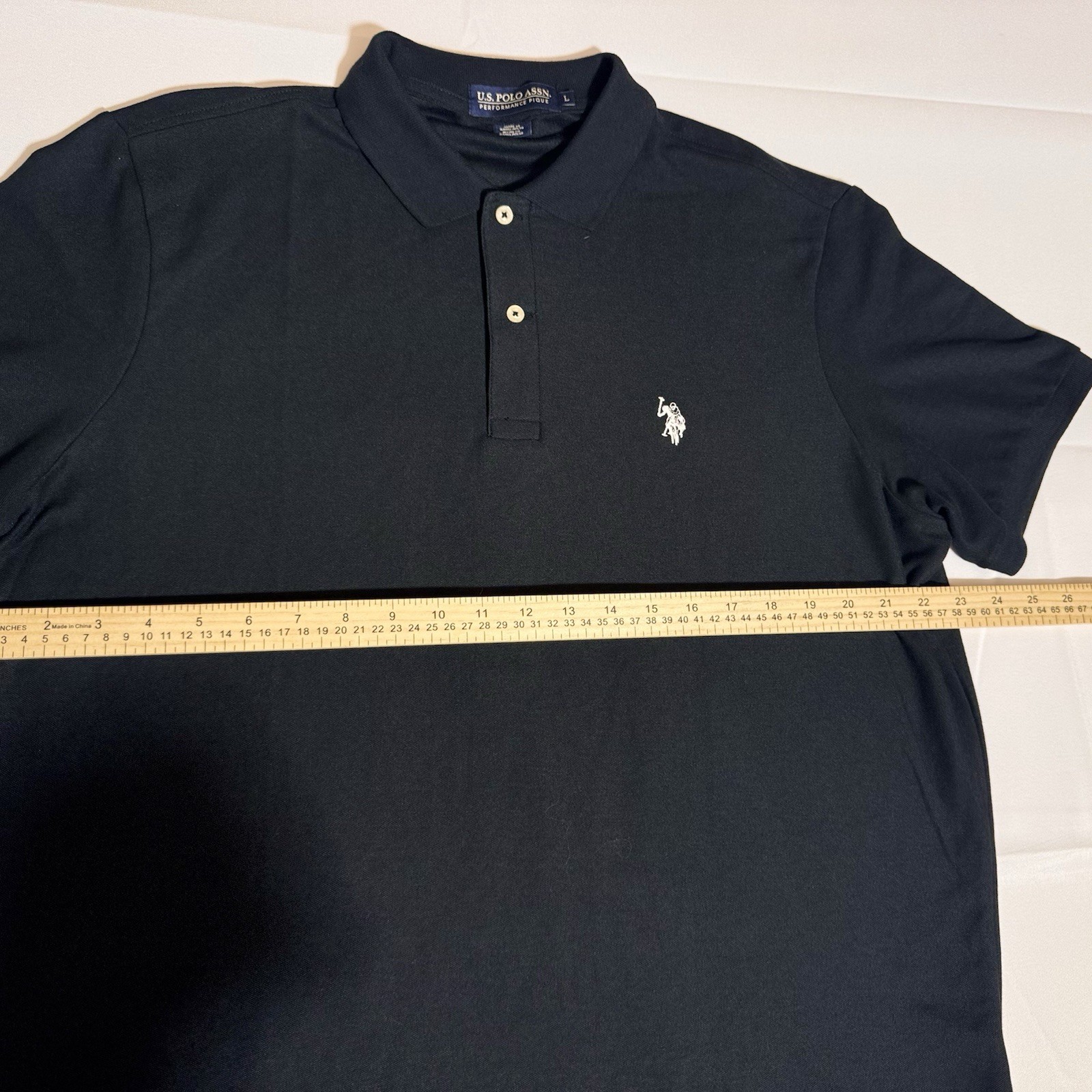U.S Polo Assn, RN98826, Polo, Performance Pique, Black, Male, Large