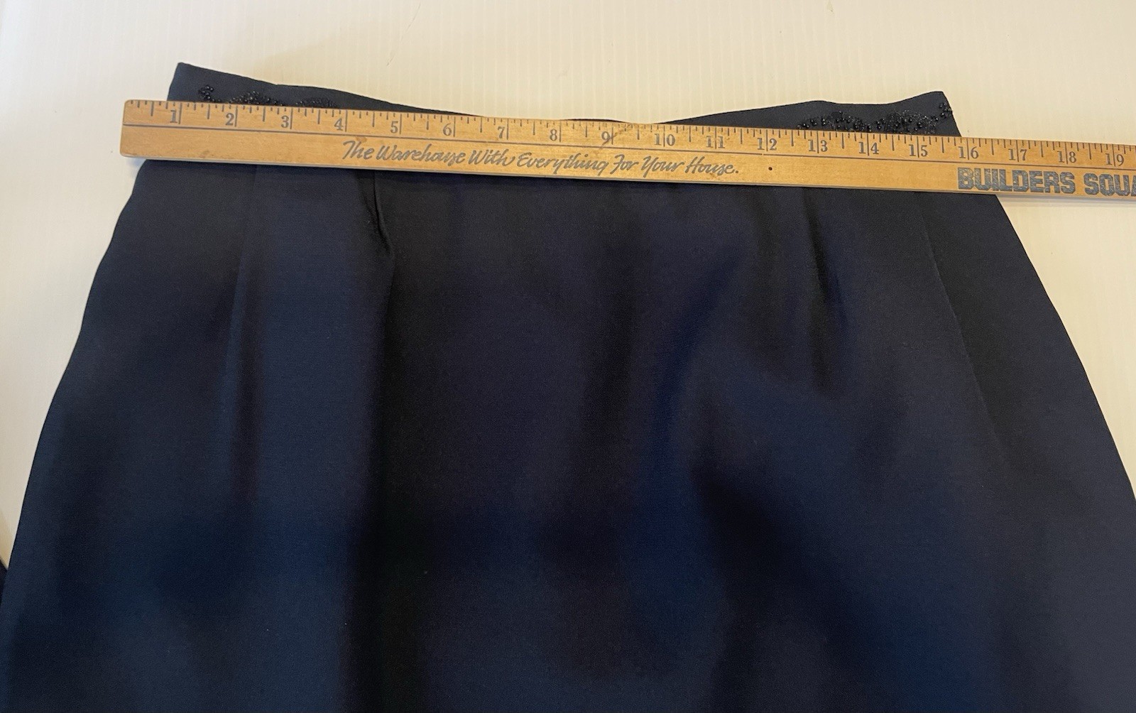 Morgan Miller Navy Blue Black Beaded Detail Skirt Suit Set Special Size 16