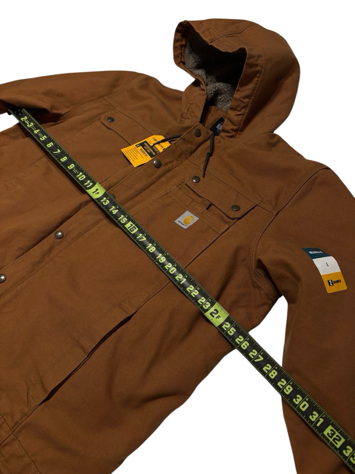 Carhartt Washed Duck Sherpa-Lined Brown Utility Jacket Men’s Size L NWT