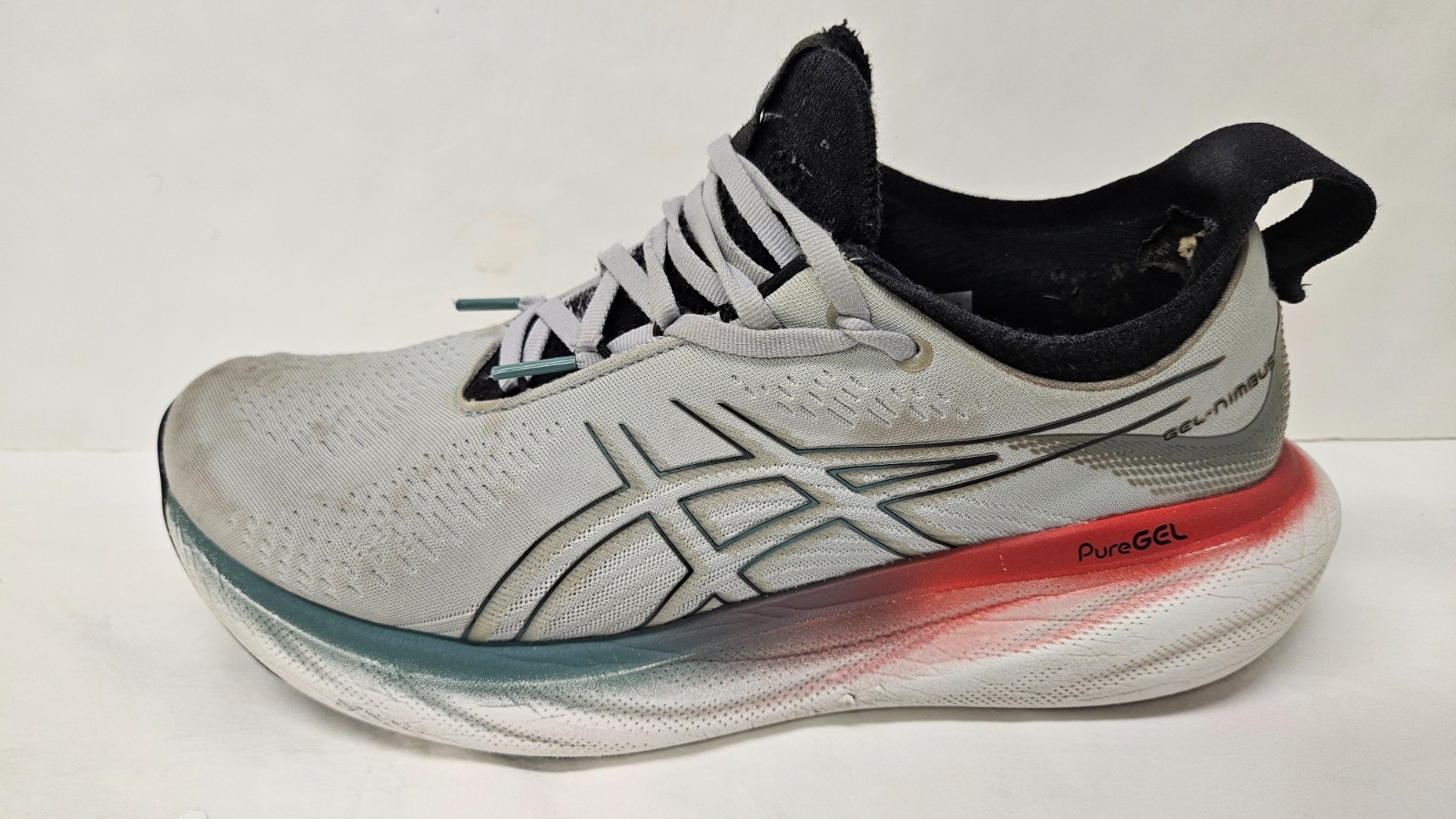 ASICS Gel-Nimbus 25 Shoes Men’s Size 10 Piedmont Grey/Foggy Teal Running Shoes