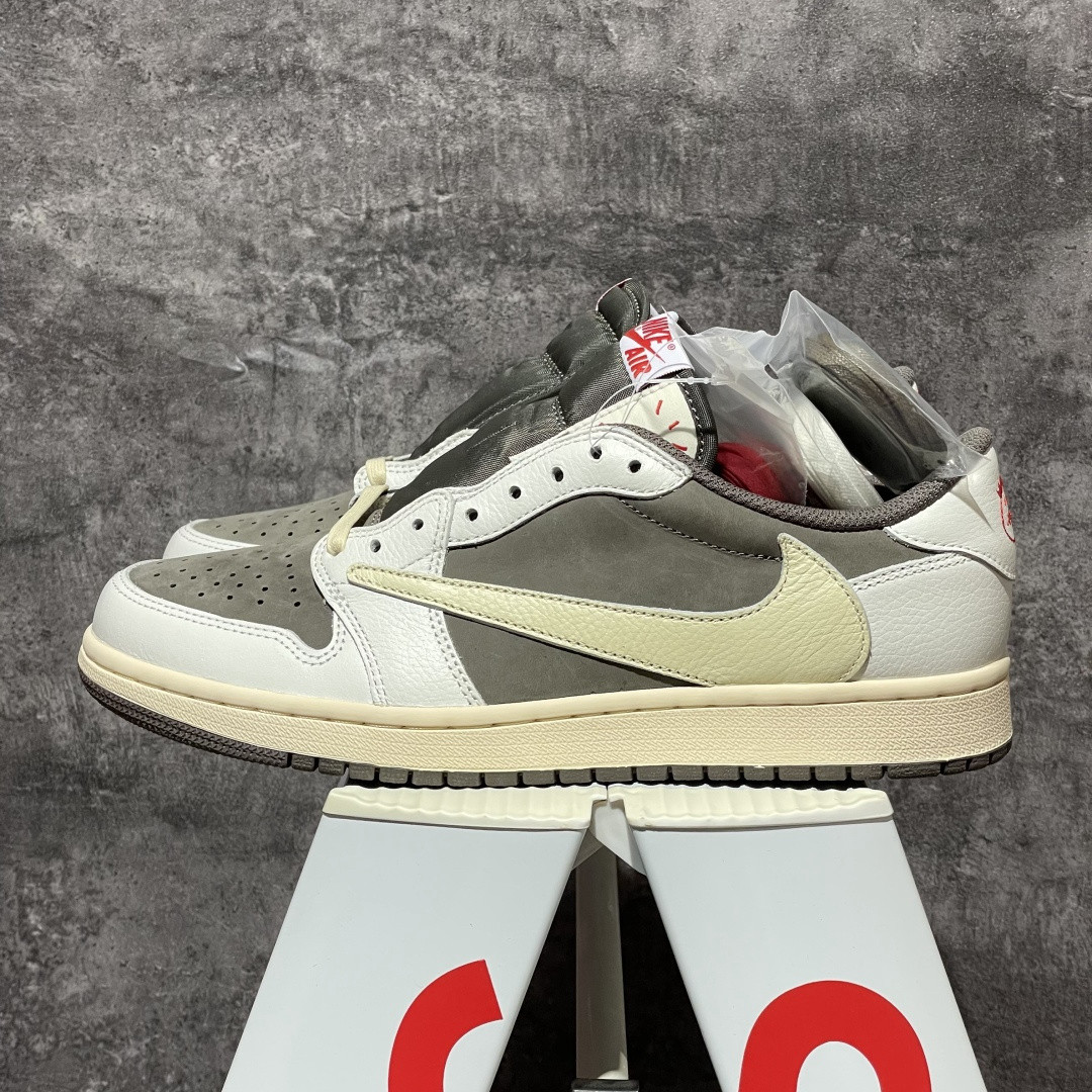 Men Air Jordan 1 Low OG x Travis Scott White Brown Reverse Mocha Casual Sneakers