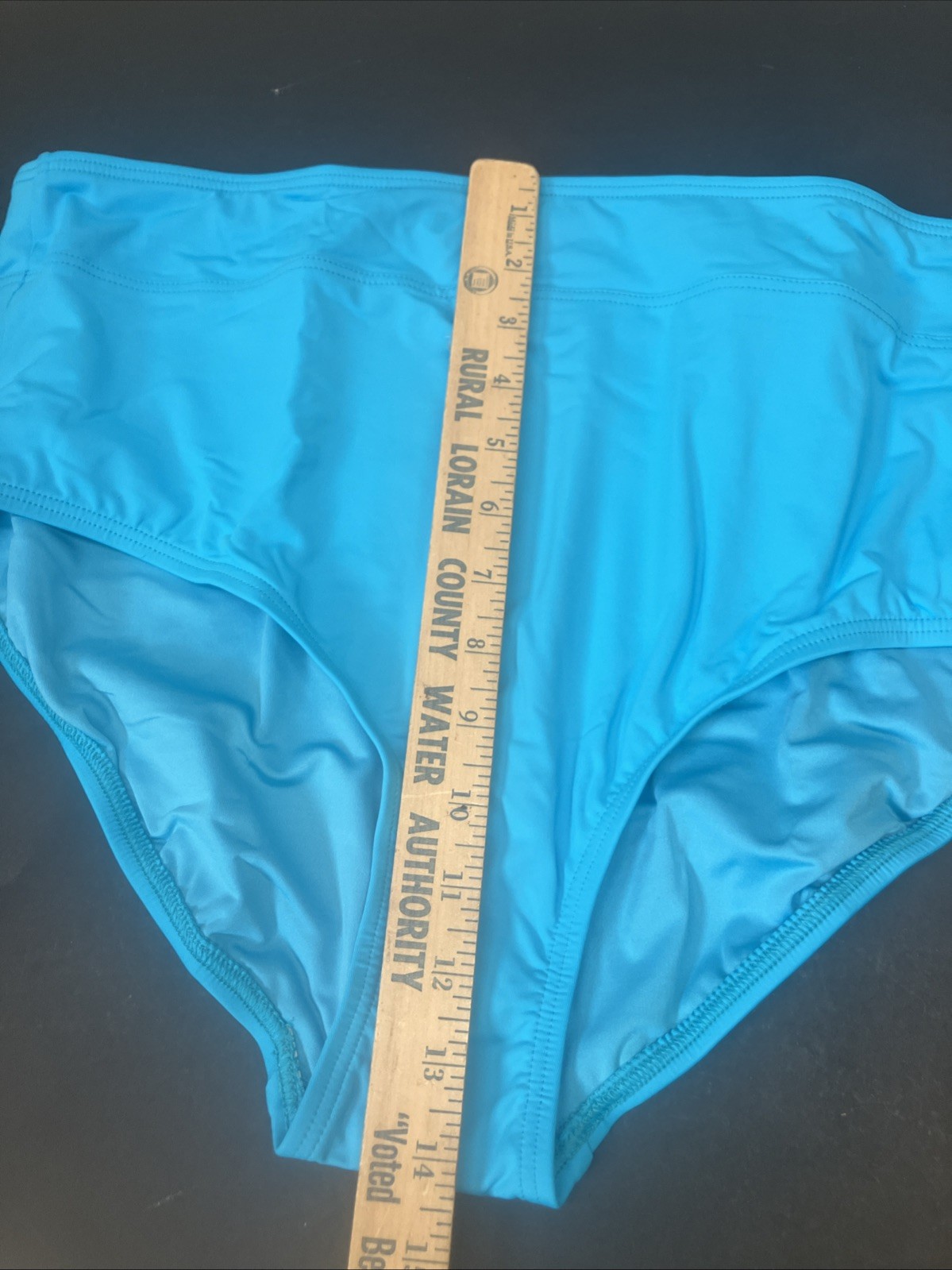 New Lands’ End Bikini Swim Bottoms Size 18 Turquoise High Waisted Blue Lands End