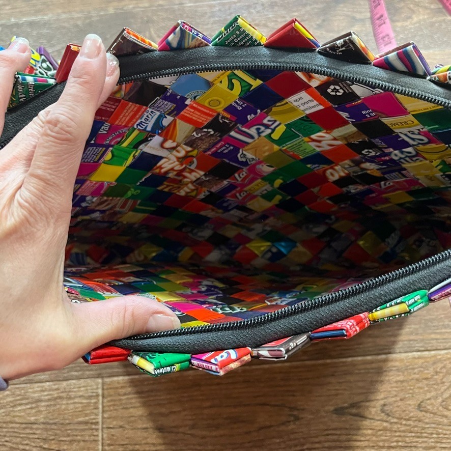 Candy Wrapper Purse Handmade Patchwork Bag Eco Friendly Tote Upcycled
