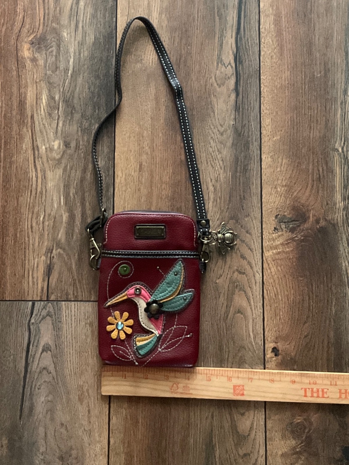 Chala double set Large garnet red Hummingbird Tote Purse/bag / Mini Phone purse