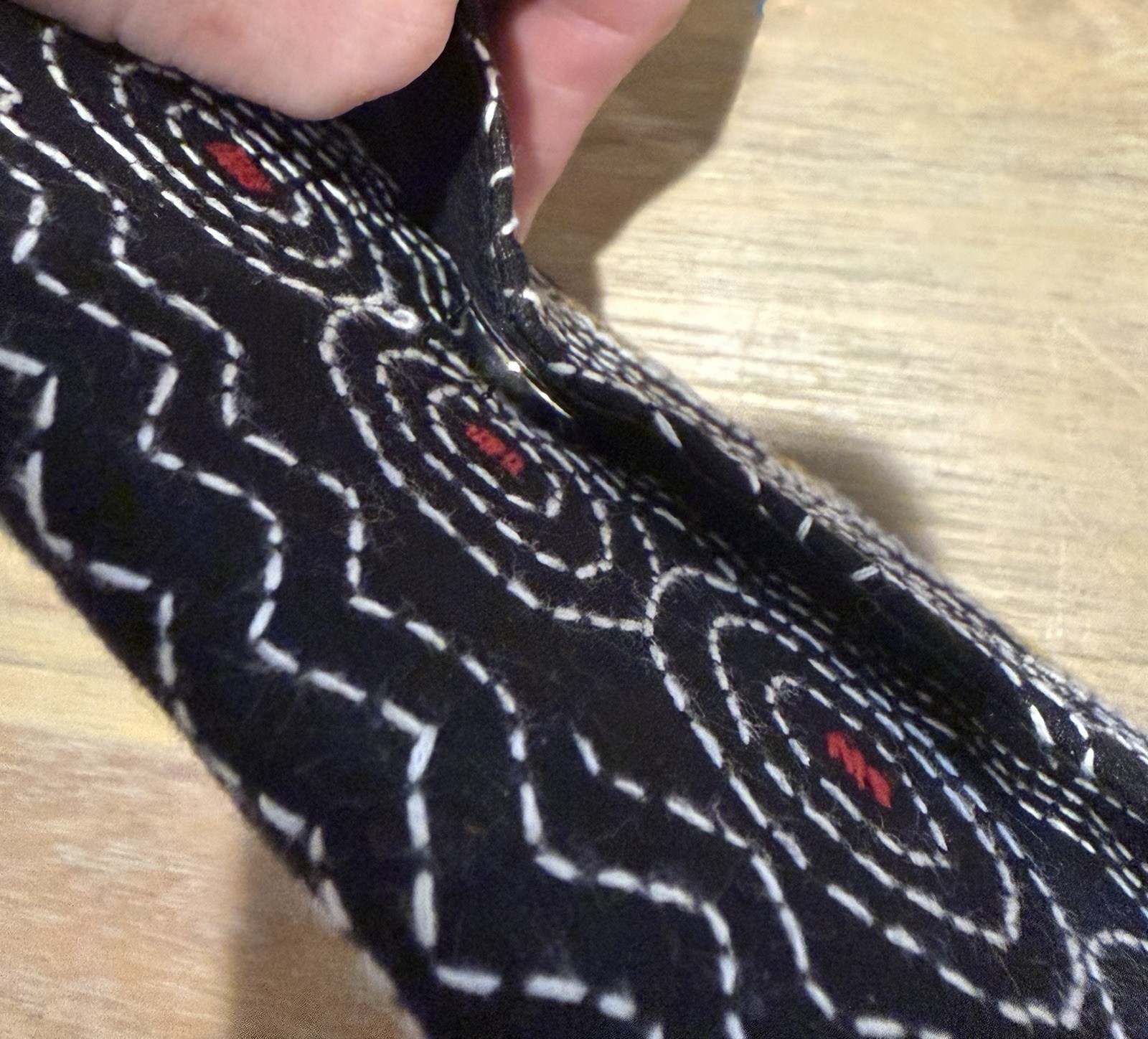 Exclusive Authentic Unique stitch hand-embroidered black clutch bag Purse