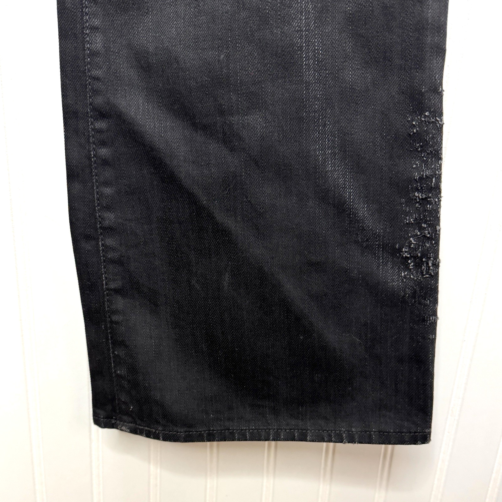 Paper Denim & Cloth Jeans “Eclipse” Black Flare Distressed Low Rise Cotton USA