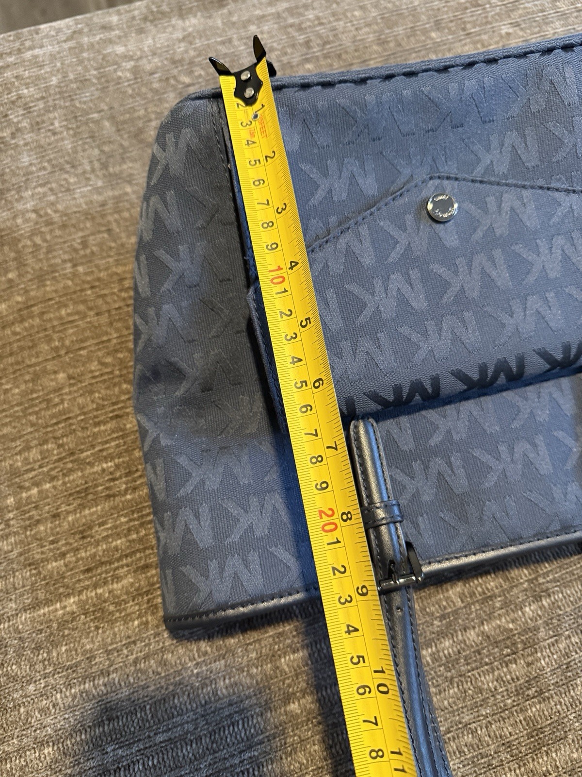 Michael Kors Navy MK Logo Tote with Front Pocket