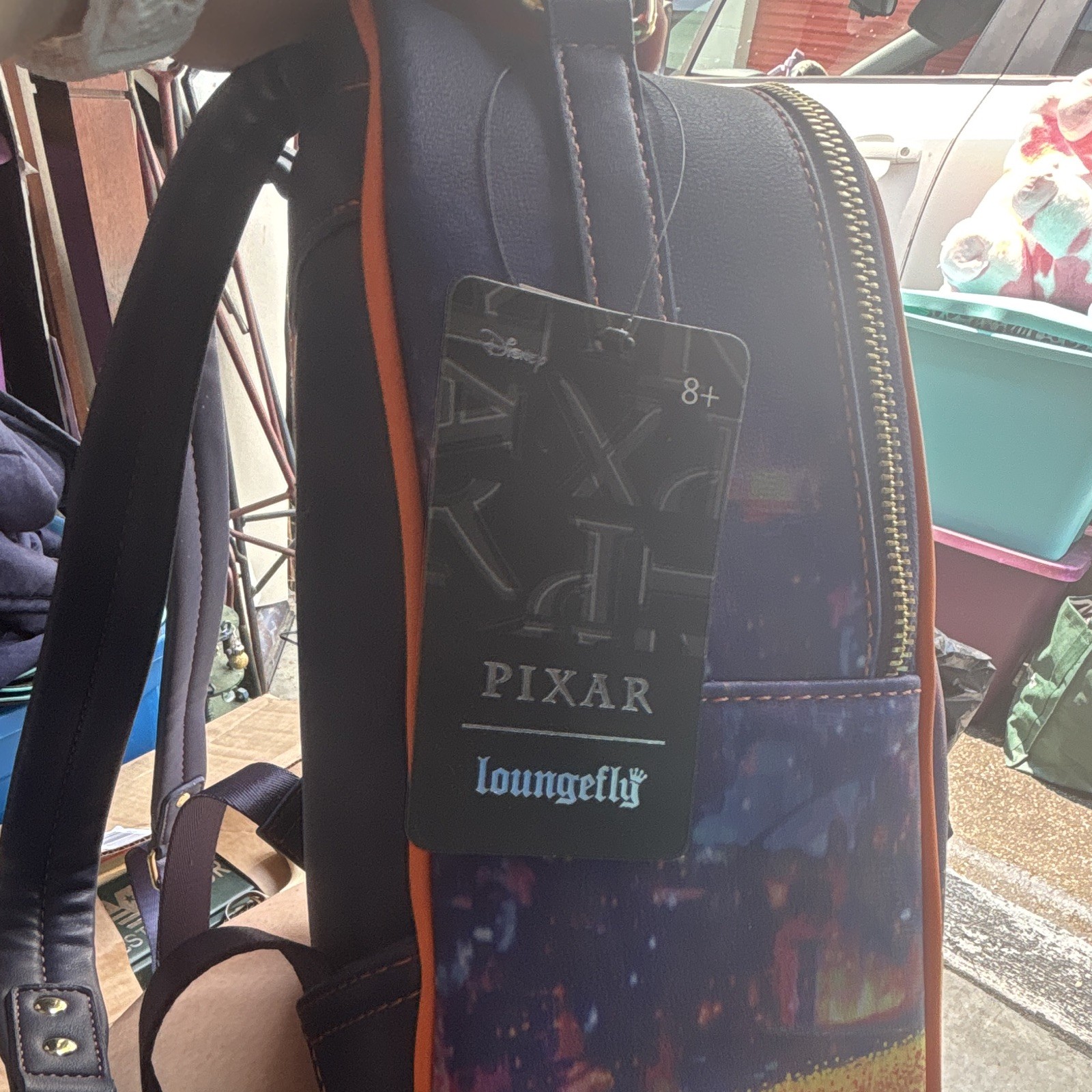 Loungefly Pixar Coco Mini Backpack Black/Multicolor Graphic Print Zip