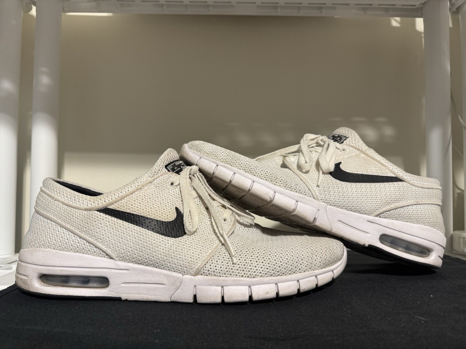 Nike SB Stefan Janoski Air Max Skate Shoes Sz 10.5 Used White Mesh 631303-100