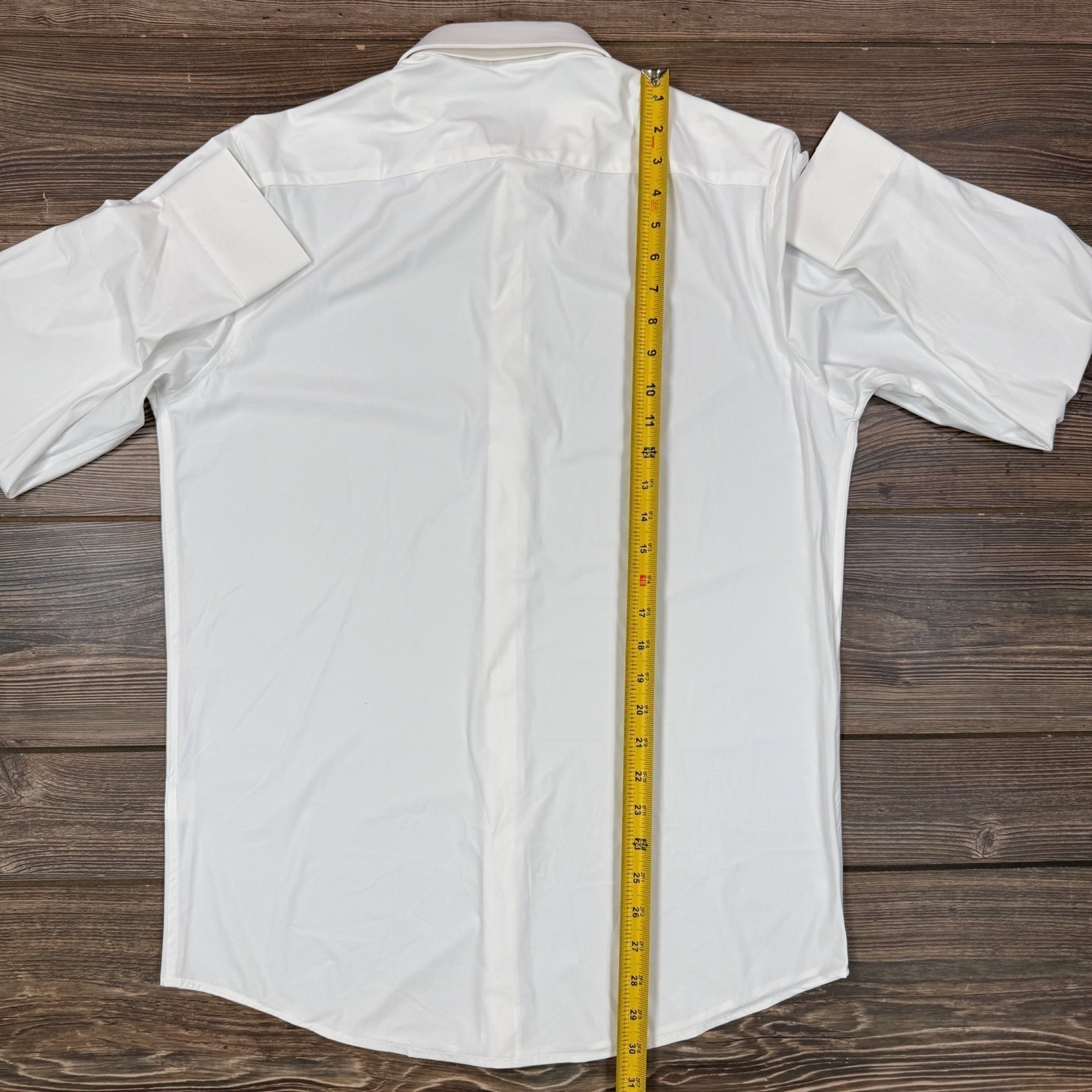 Collars & Co Mens Size Medium Apex Performance Dress Shirt White Long Sleeve