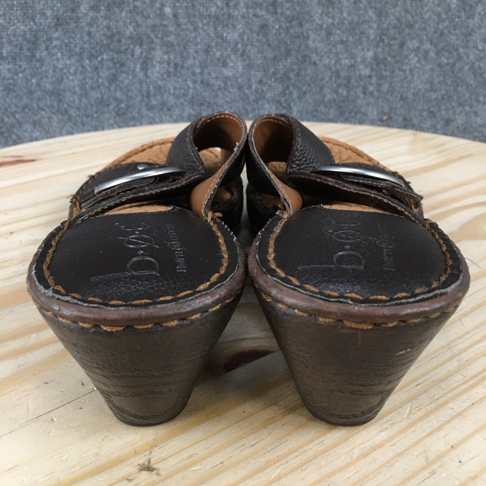 BOC Born Concepts Sandals Womens 9 M Slide Brown Slip On Wedge Heels BC6670