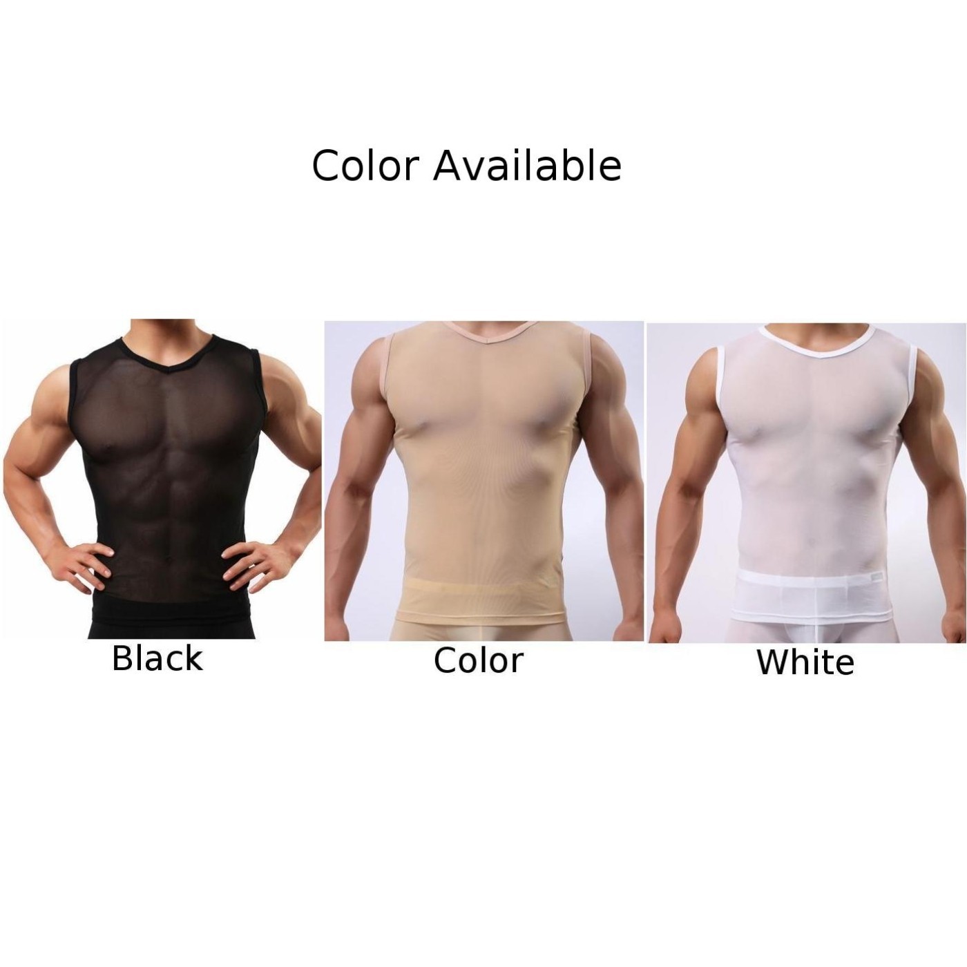 T-Shir Vest Basic Design Basic Tee Beach Clubwear Fishnet T-Shirt Running