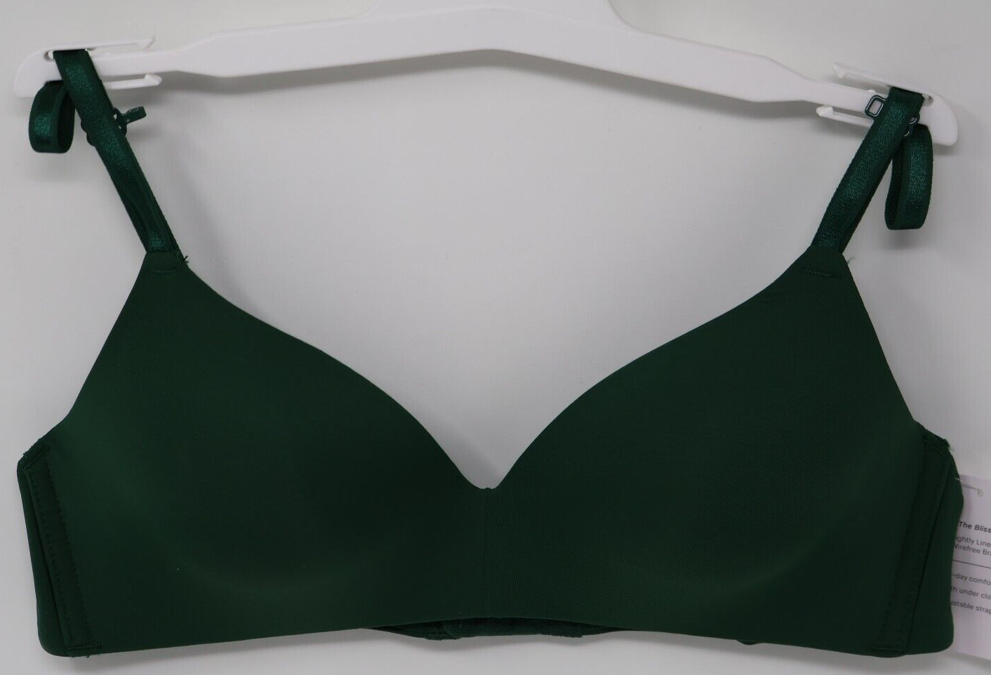 Auden Bliss Lightly Lined Wirefree Bra 34A Adjustable Straps Green NWT
