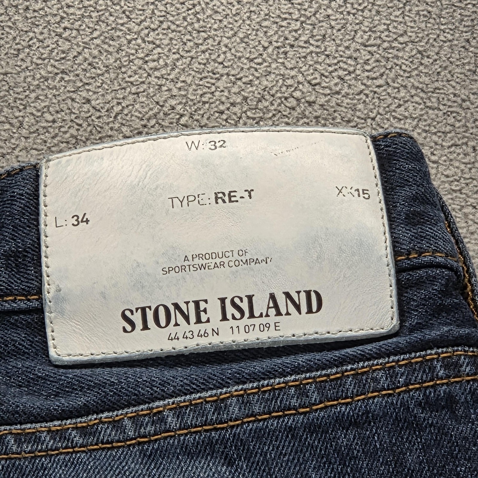 Stone Island Jeans Mens Blue RE-T Medium Wash Slim Button Fly Fits 32×32