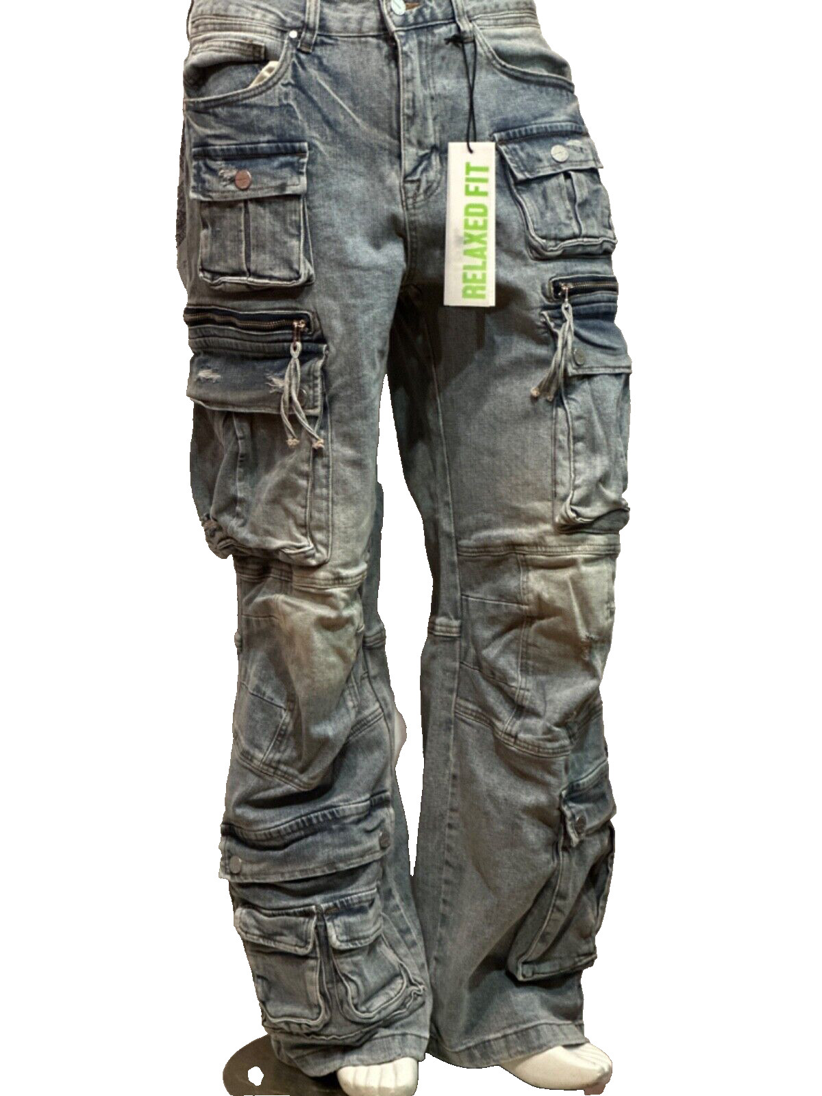 Men’s First Row Martin Relaxed Fit Jeans Utility Denim (DK Indigo) Baggy FRD3121