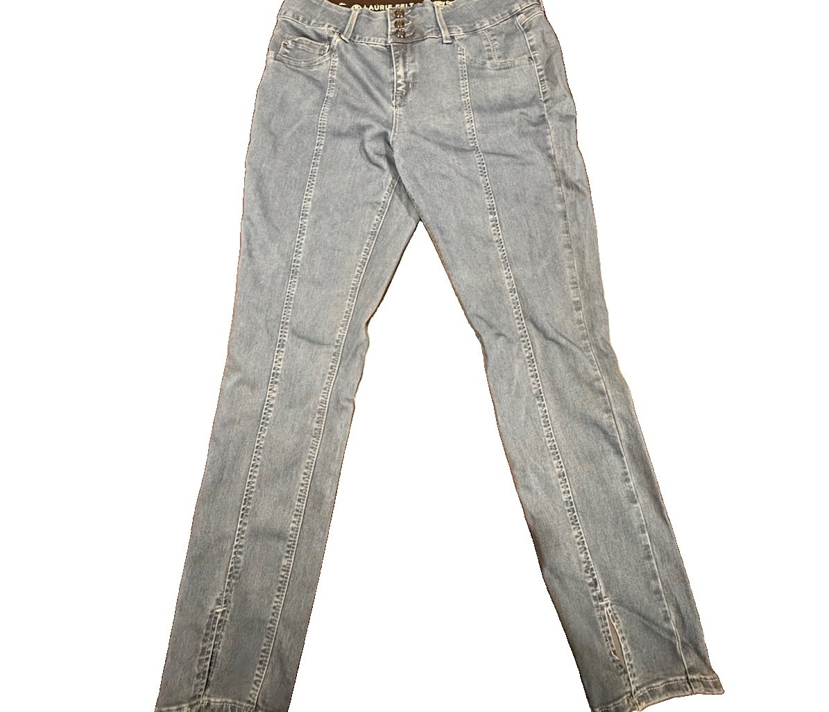 Laurie Felt Los Angeles Women’s Jeans Blue Stretch Slim Straight 34×30 EUC