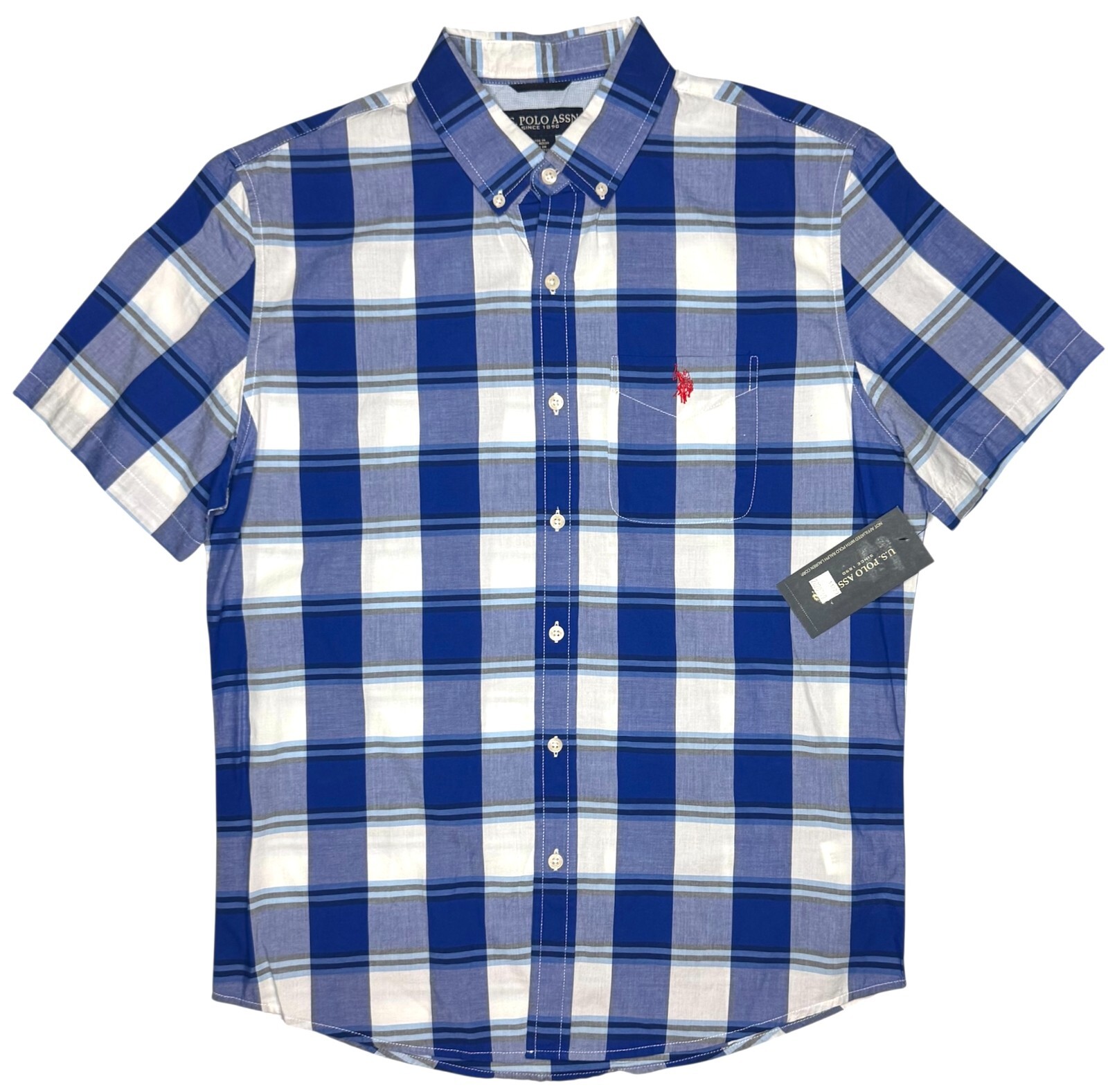 U.S. Polo Assn. #11727 NEW Men’s Plaid Short Sleeve Button Up Woven Shirt