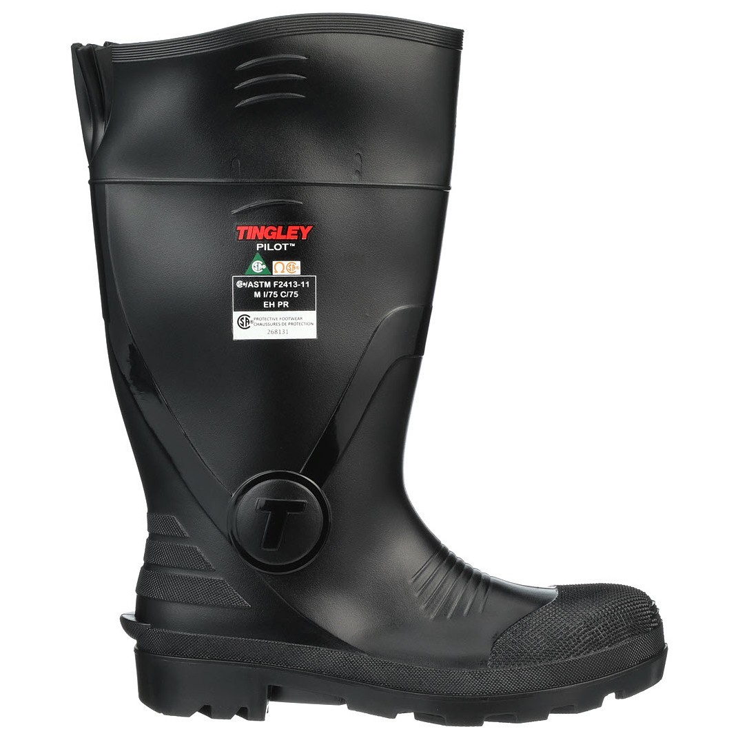 Tingley 31341 PVC Waterproof Rubber Fishing Hunting Steel Toe Work Boots, Size 9