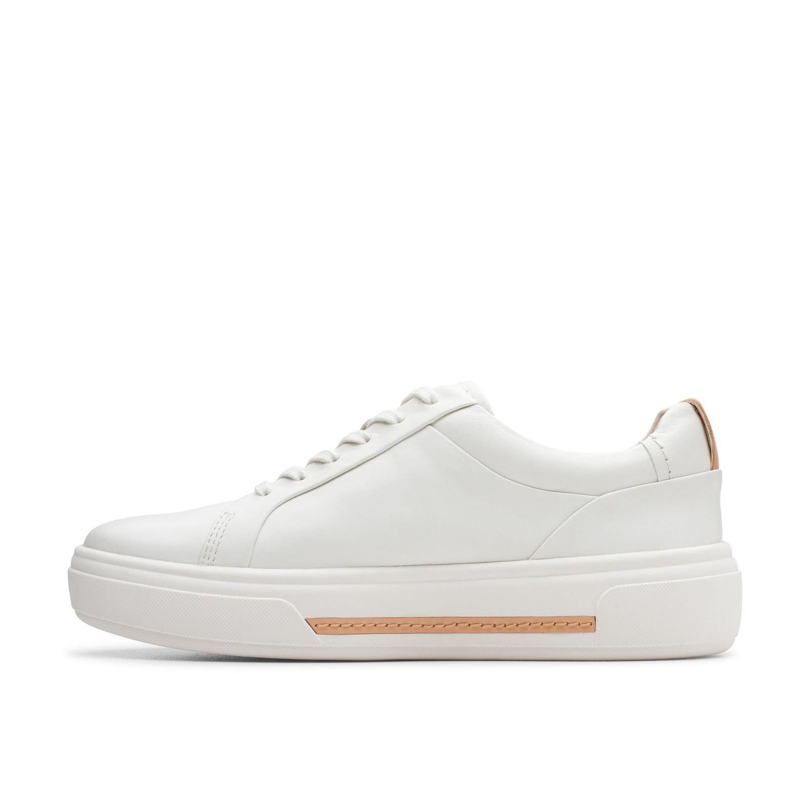Clarks Womens Hollyhock Walk White Leather Active Sneakers Shoes