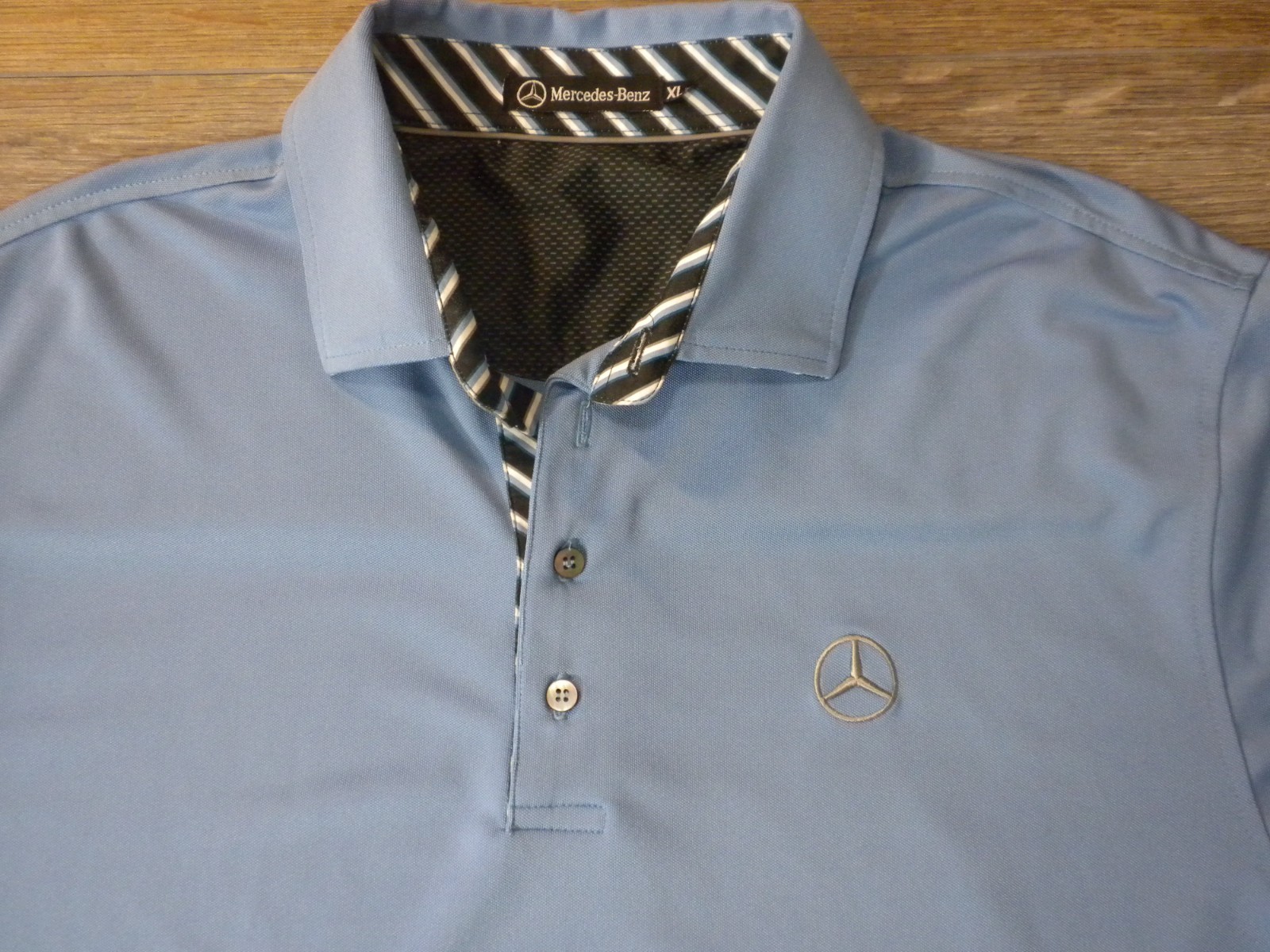 Mercedes-Benz Finn Ryan Polo Shirt Mens XL Blue Performance Logo Luxury Golf