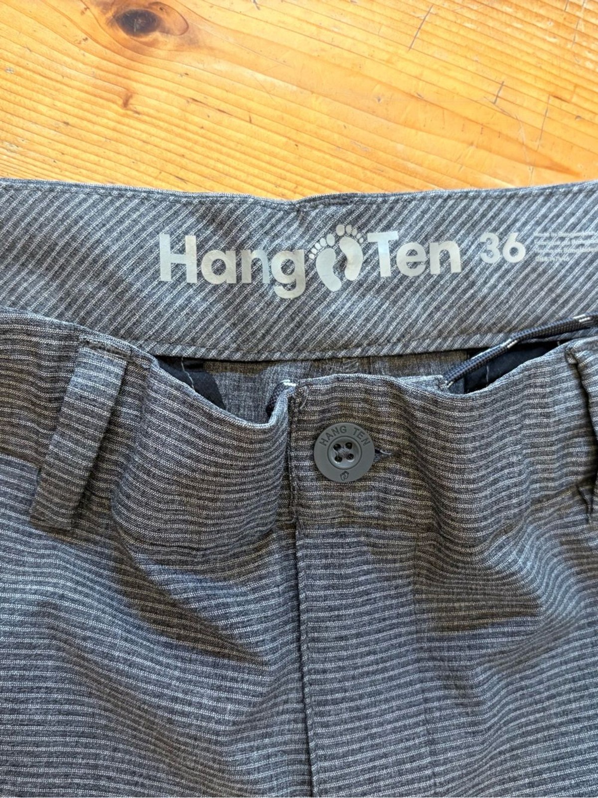 Hang Ten Men’s Heather Charcoal Shorts Size 36 Stretch Flat Front