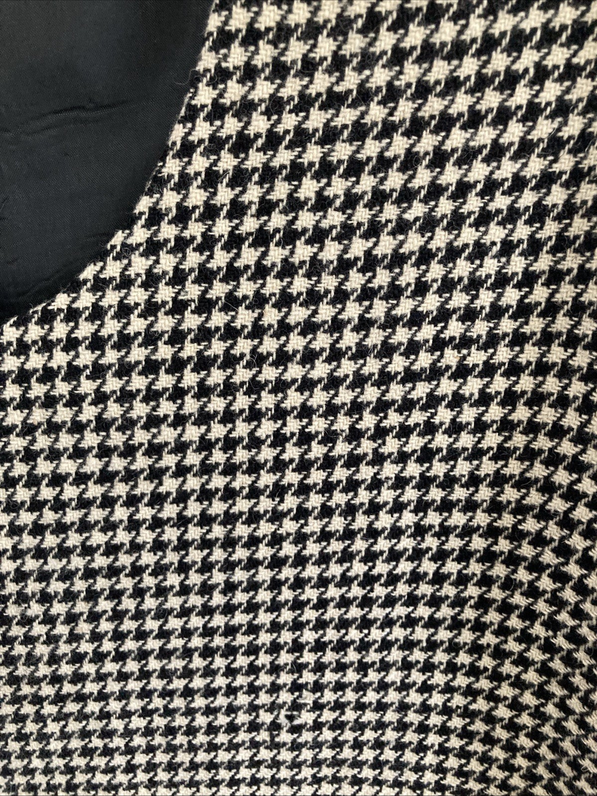 VTG 80s 90s Harvé Benard Wool Houndstooth Jumper Dress Lined Pockets XL 16 GUC