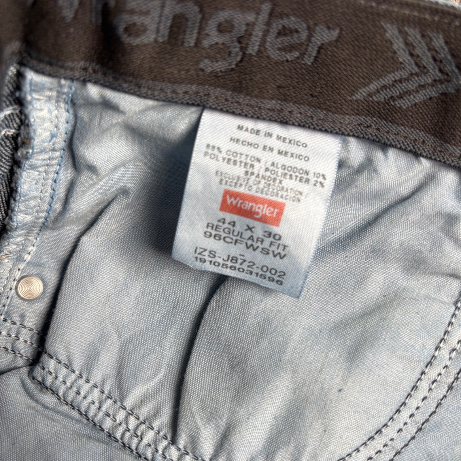 Wrangler Regular Fit Jeans Men 44×28 (Tag 44×30) Dark Wash Comfort Flex Waist