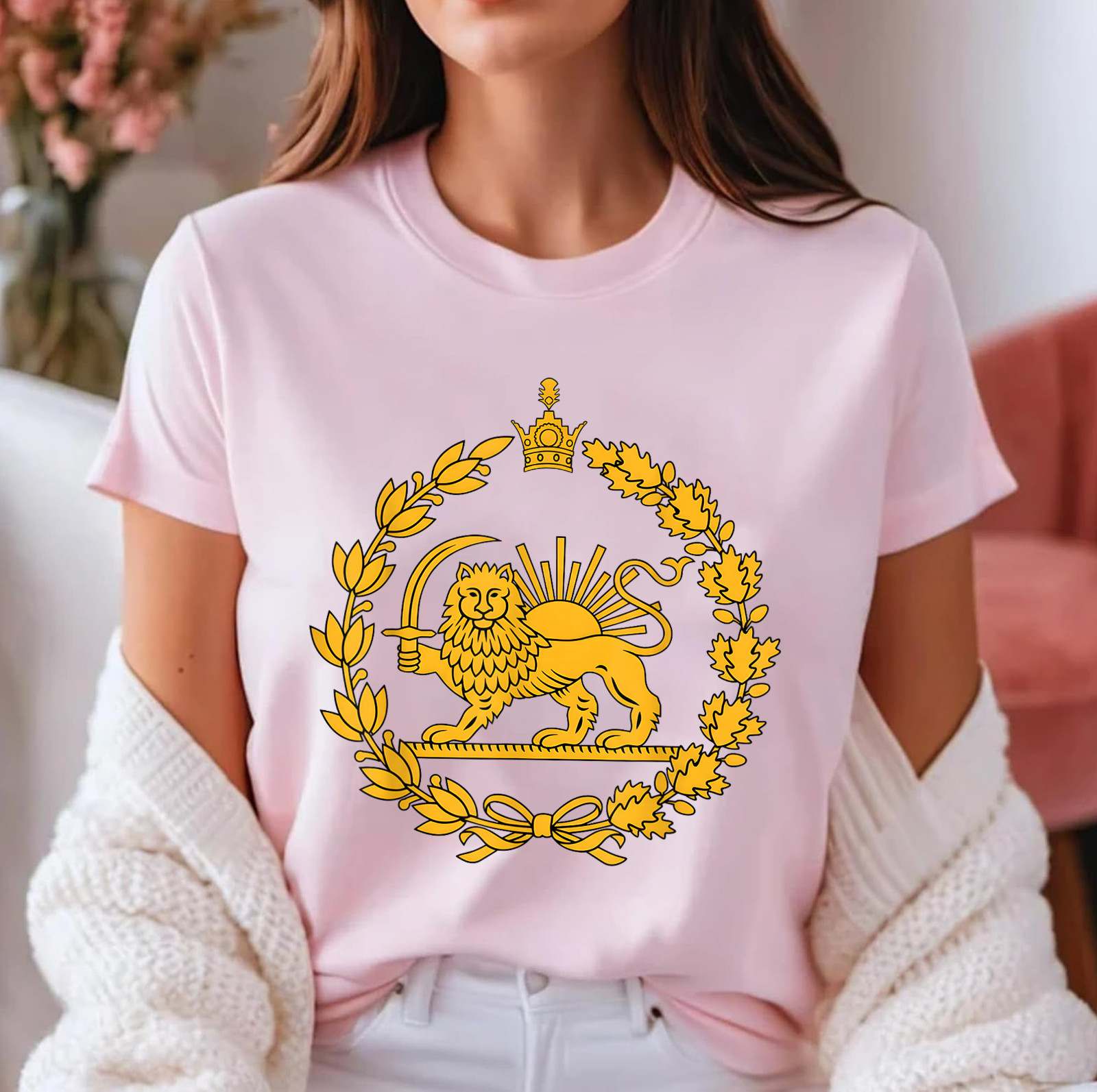 Lion and Sun Iran Persian Flag Iran Shir o Khorshid Graphic T-Shirt