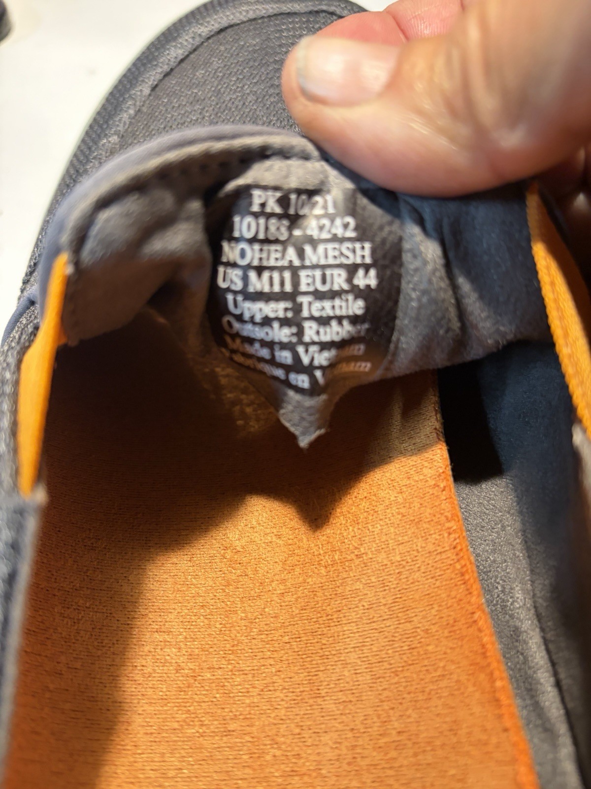 OluKai Nohea Mesh Mens Slip On Shoes Size 11 Dark Gray Orange Loafers 10188-4242