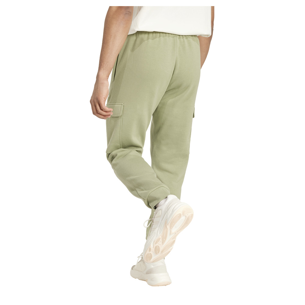 adidas Essentials Fleece Drawstring Cargo Pants Mens Green Casual Athletic Botto