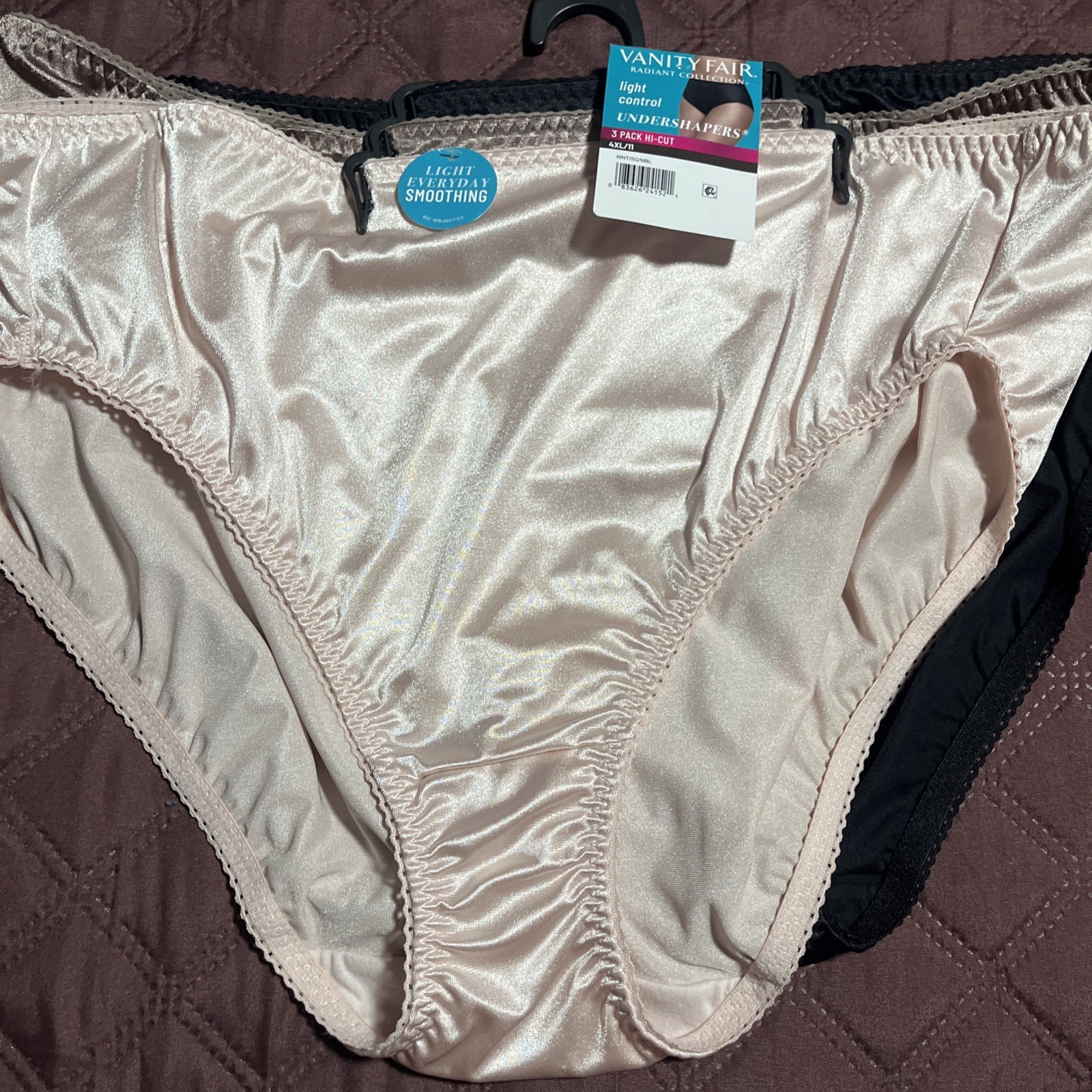 New Vanity Fair Light Control Smoothing Undershapers Hi-Cut 3 Pk Panties 4XL