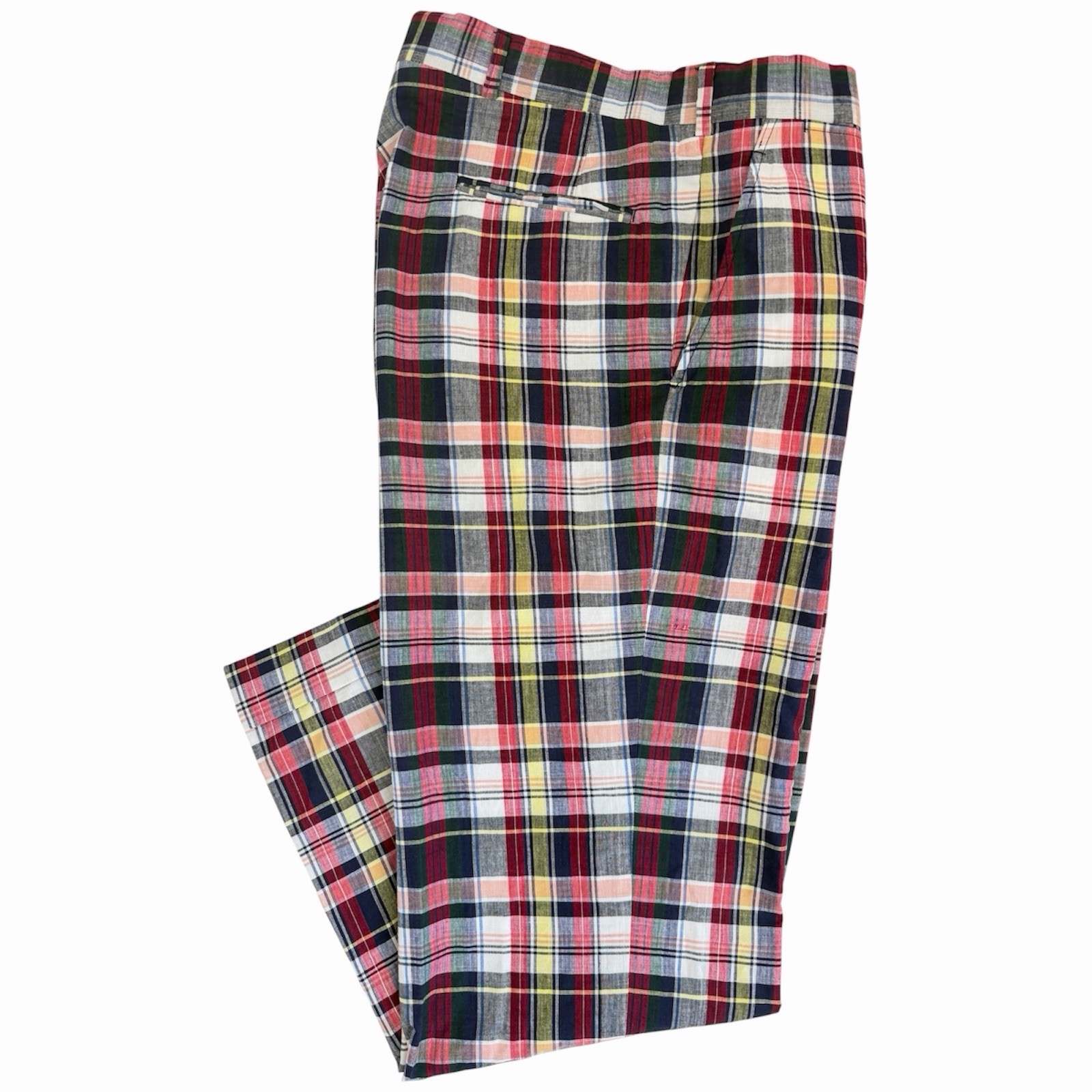 VTG Brooks Brothers Indian Madras Plaid Cotton Preppy Ivy Pants Men’s 34×27.5