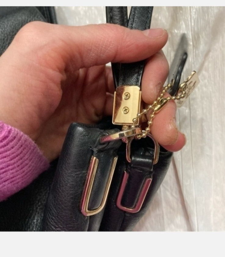 Coach Black Leather Phoebe Triple Compartment Bag