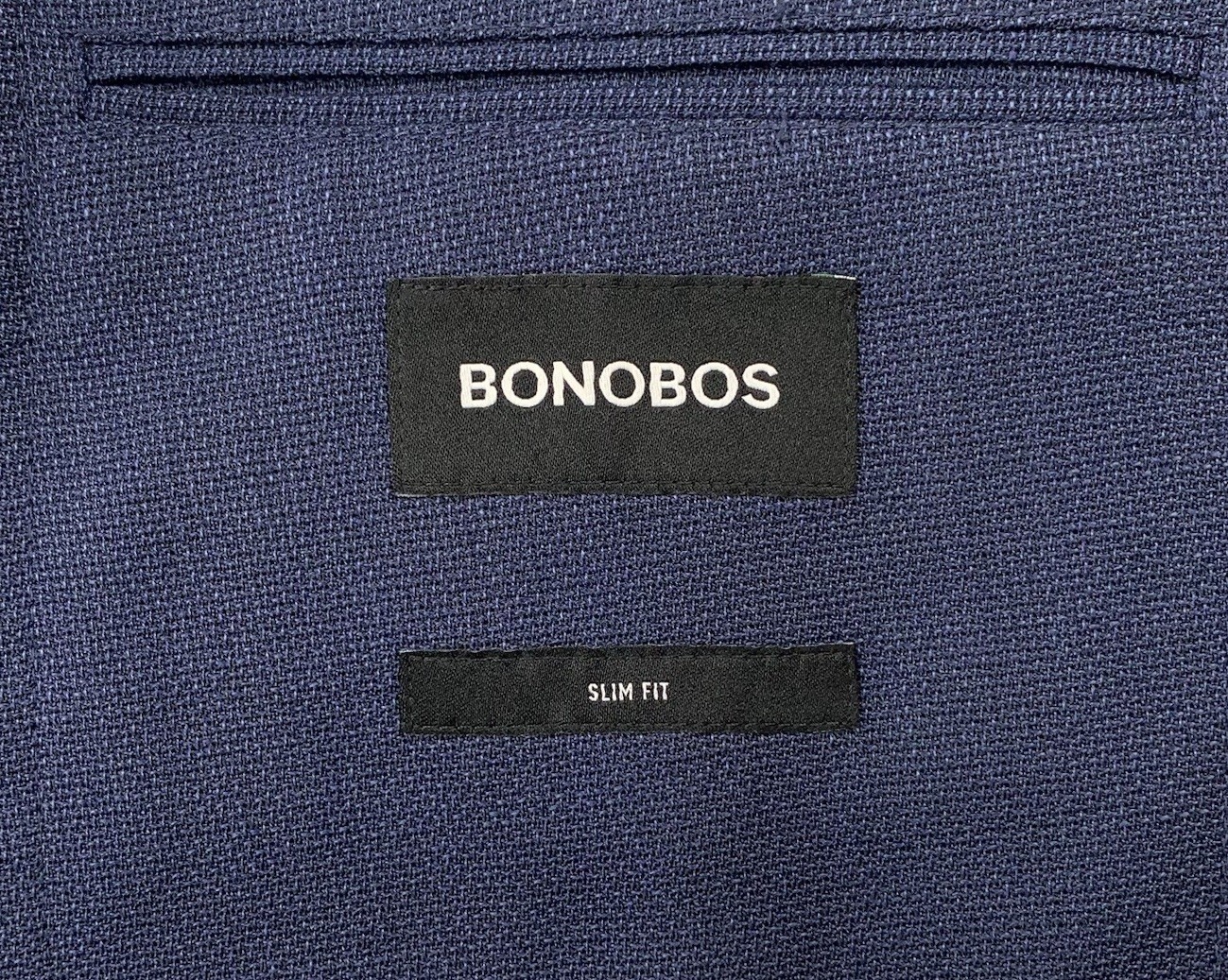 Mens 40 R Bonobos X V.B.C. Royal Navy Hopsack Knit Patch Pocket Slim Fit Blazer