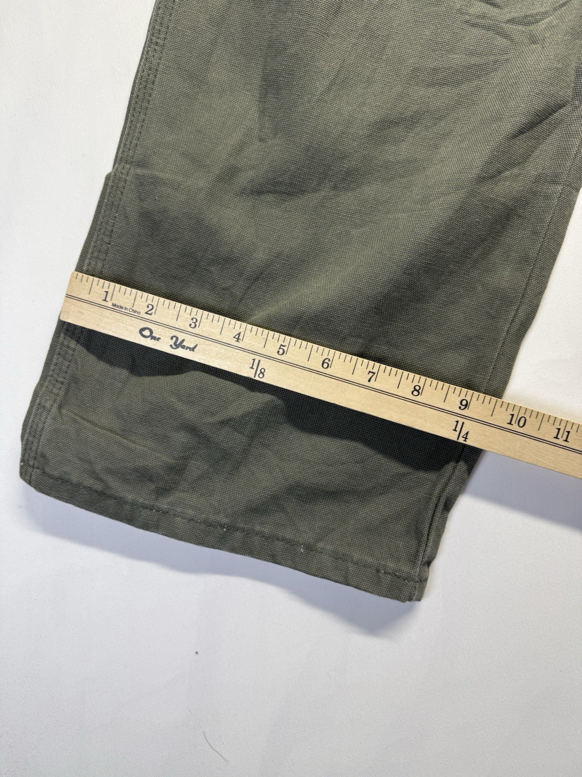 Dickies Pants Mens 42×30 Green Canvas Carpenter Relaxed Hammer Loop Workwear