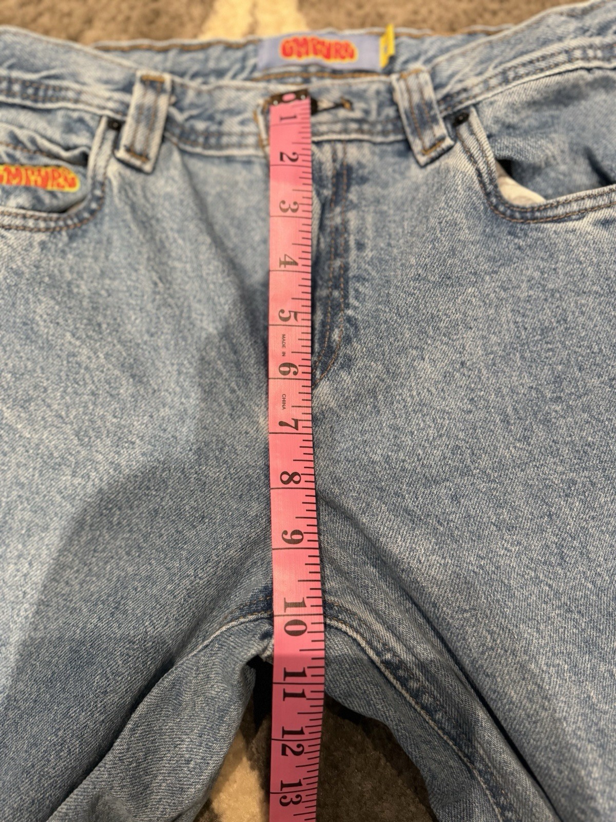 Empyre Jeans Blue Light Wash Straight Leg Denim Mid Rise 90s Grunge Hip Hop (80)
